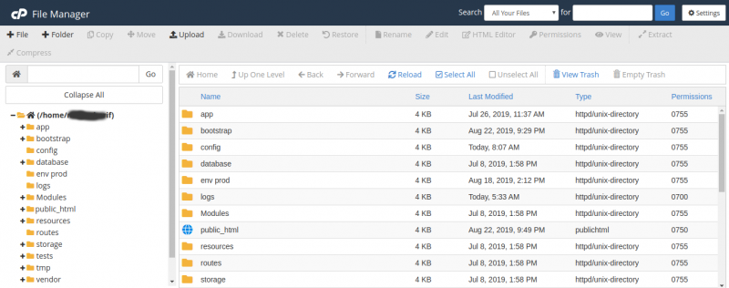 لاراول در cpanel